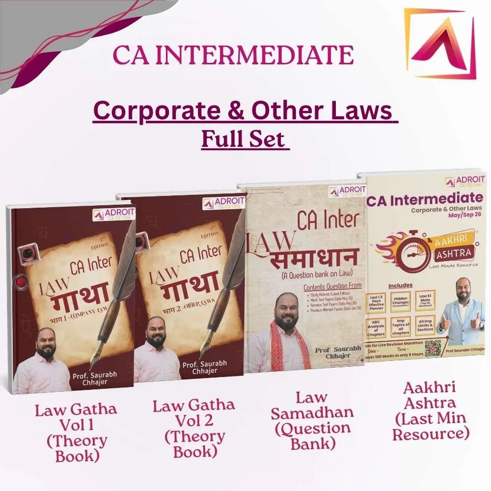 CA Inter Law Full Set (Law Gatha (Vol 1 & Vo 2), Law Samadhan, Law Aakhri Ashtra)